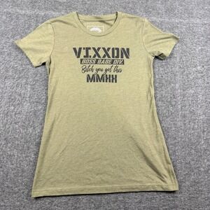 Vixxon Shirt Womens Small Green Boss Babe Div Graphic Short Sleeve MMXX Dixxon